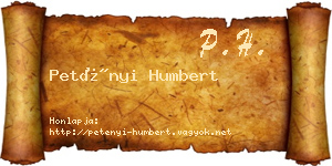 Petényi Humbert névjegykártya
